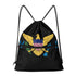 US Virgin Islands Drawstring Zipper Bag Backpacks US Virgin Islands Black