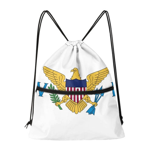 US Virgin Islands Drawstring Zipper Bag Backpacks US Virgin Islands Standard