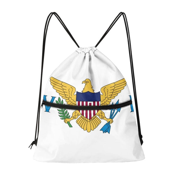 US Virgin Islands Drawstring Zipper Bag Backpacks US Virgin Islands Standard