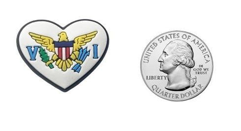 US Virgin Islands Heart Shoe Charm Shoe Charm Virgin Islands