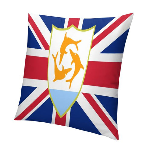 Anguilla Flag Throw Pillow - CaribeHeart Anguilla