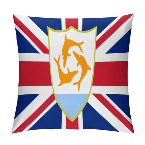 Anguilla Flag Throw Pillow - CaribeHeart Anguilla