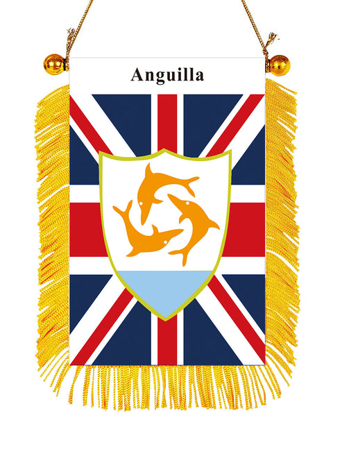 Anguilla Rearview Mirror Flag - CaribeHeart Anguilla