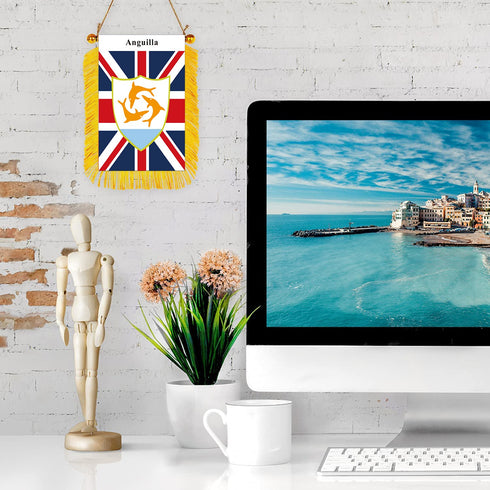 Anguilla Rearview Mirror Flag - CaribeHeart Anguilla