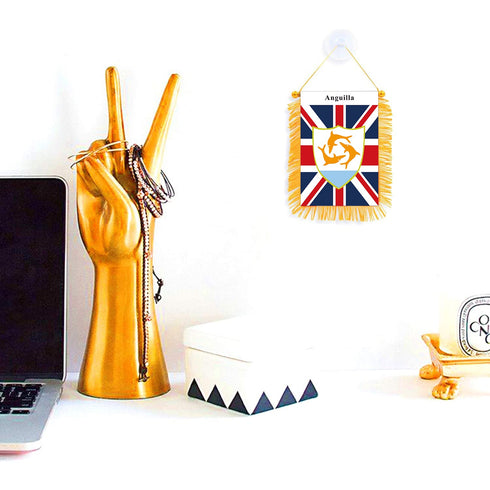 Anguilla Rearview Mirror Flag - CaribeHeart Anguilla