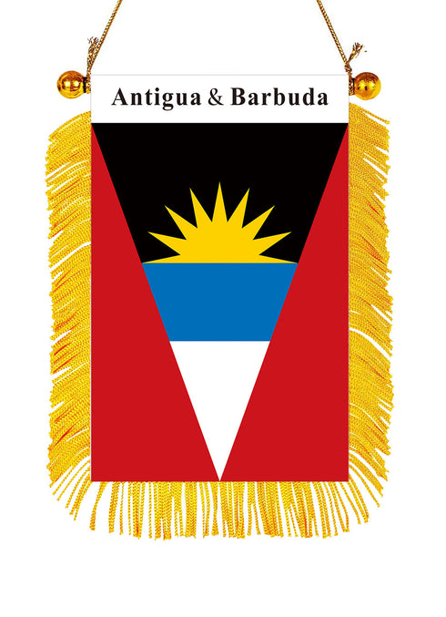 Antigua & Barbuda Rearview Mirror Flag - CaribeHeart Antigua