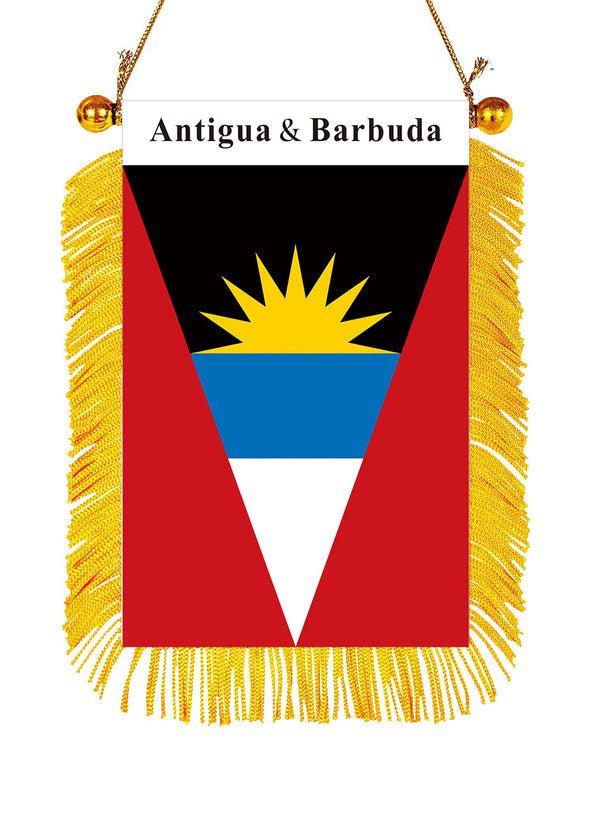 Antigua & Barbuda Rearview Mirror Flag - CaribeHeart Antigua