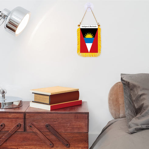 Antigua & Barbuda Rearview Mirror Flag - CaribeHeart Antigua