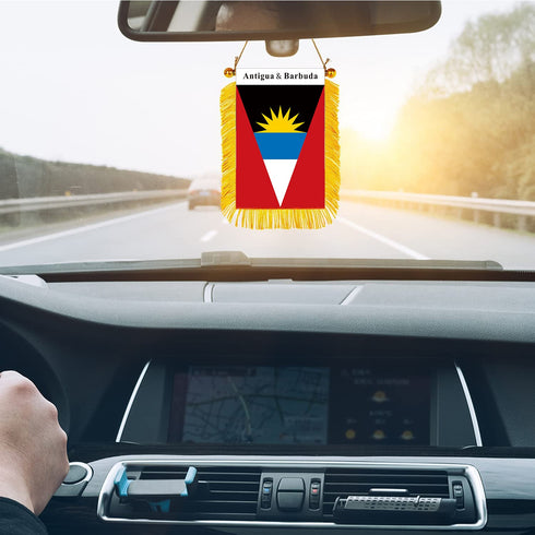 Antigua & Barbuda Rearview Mirror Flag - CaribeHeart Antigua