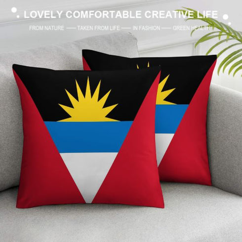 Antigua Flag Throw Pillow - CaribeHeart Antigua