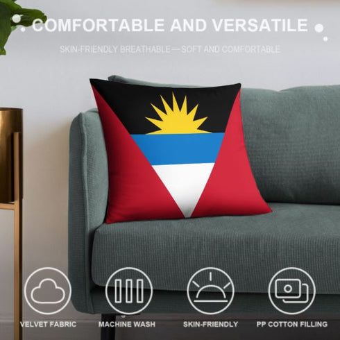 Antigua Flag Throw Pillow - CaribeHeart Antigua