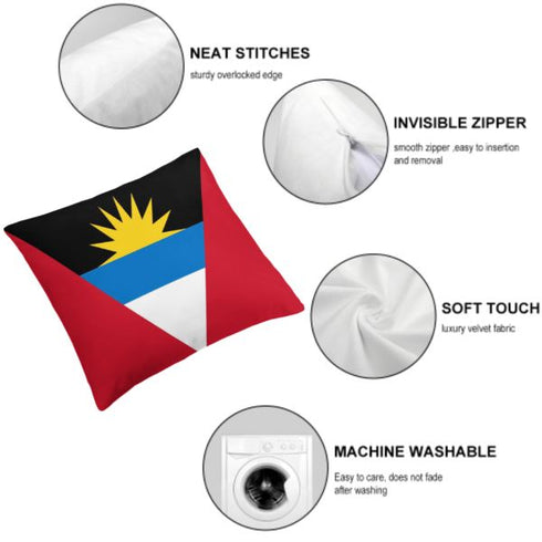 Antigua Flag Throw Pillow - CaribeHeart Antigua