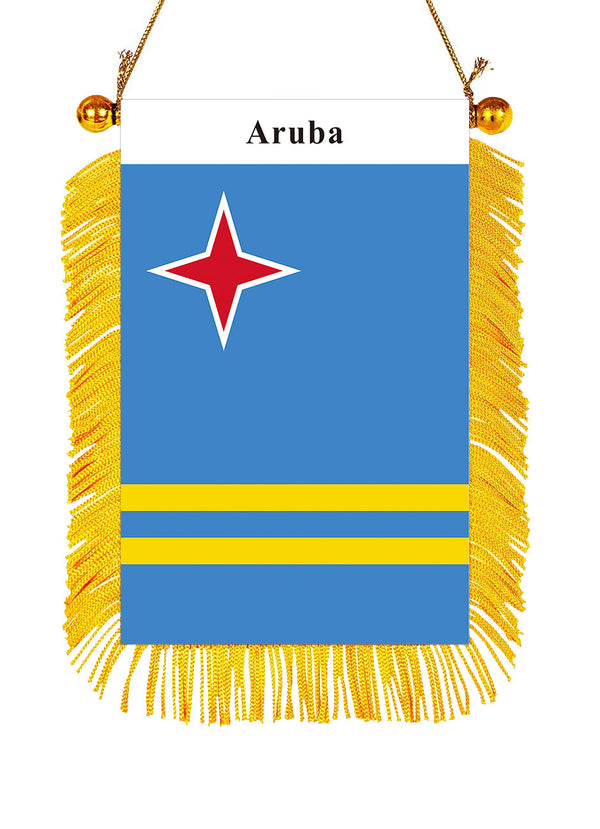 Aruba Rearview Mirror Flag - CaribeHeart Aruba