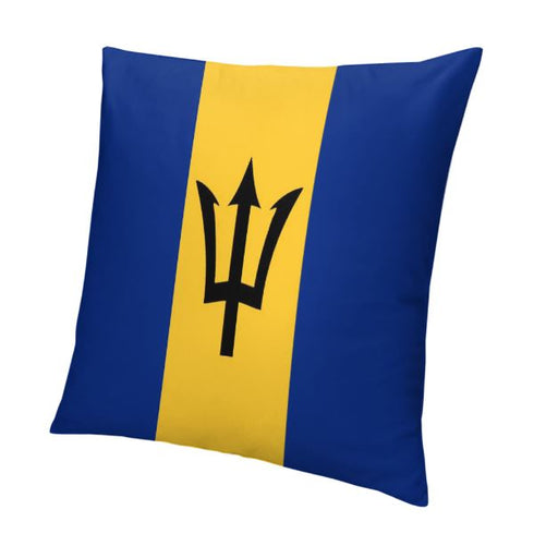 Barbados Flag Throw Pillow - CaribeHeart Barbados