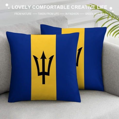 Barbados Flag Throw Pillow - CaribeHeart Barbados
