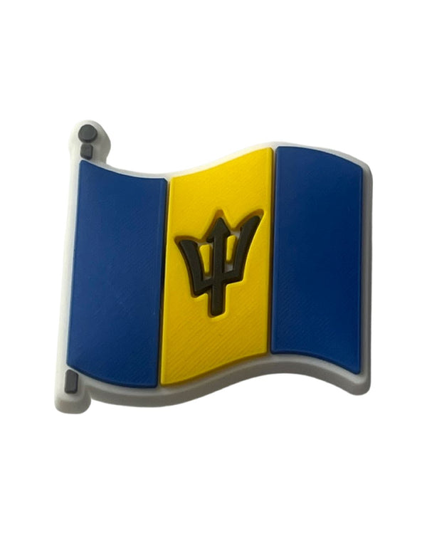 Barbados Wavy Flag Shoe Charm - CaribeHeart Barbados