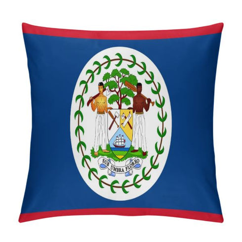 Belize Flag Throw Pillow - CaribeHeart Belize