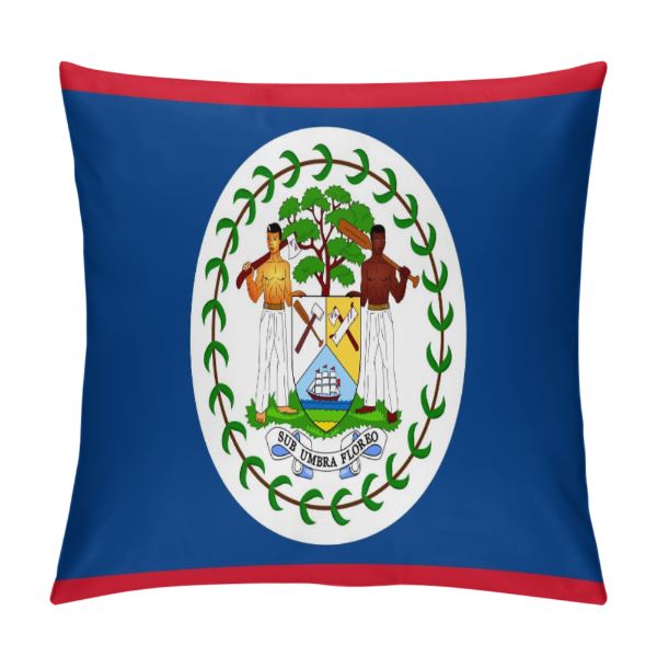 Belize Flag Throw Pillow - CaribeHeart Belize