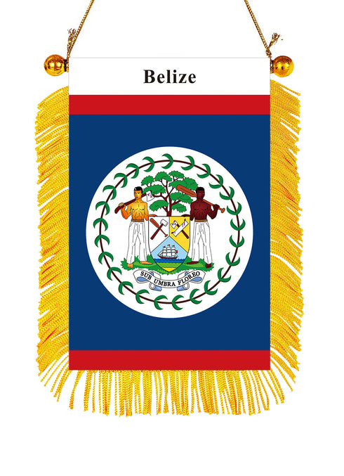 Belize Rearview Mirror Flag - CaribeHeart Belize