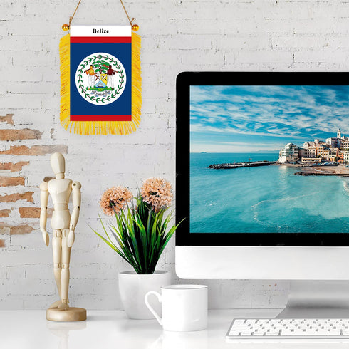 Belize Rearview Mirror Flag - CaribeHeart Belize