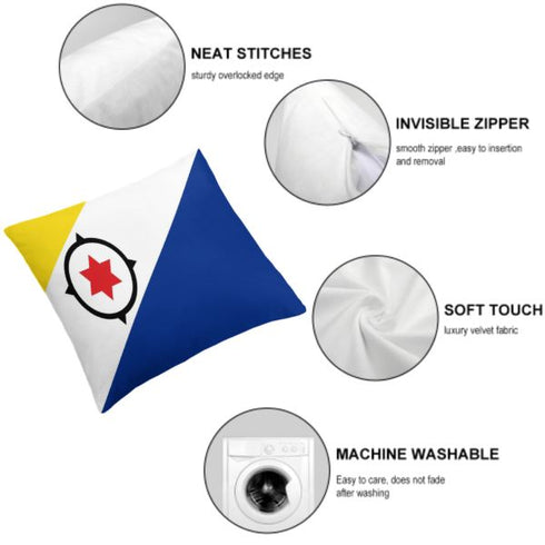 Bonaire Flag Throw Pillow - CaribeHeart Bonaire