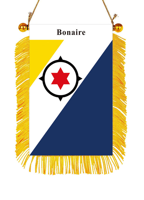 Bonaire Rearview Mirror Flag - CaribeHeart Bonaire