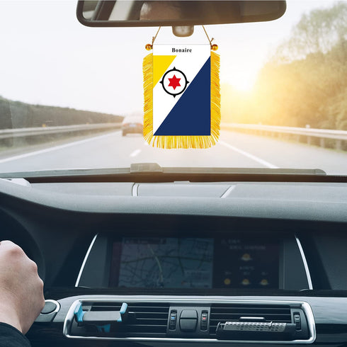 Bonaire Rearview Mirror Flag - CaribeHeart Bonaire