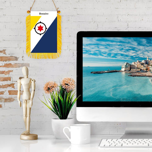 Bonaire Rearview Mirror Flag - CaribeHeart Bonaire