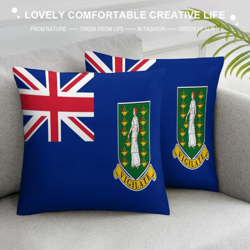 British Virgin Islands Flag Throw Pillow - CaribeHeart British Virgin Islands