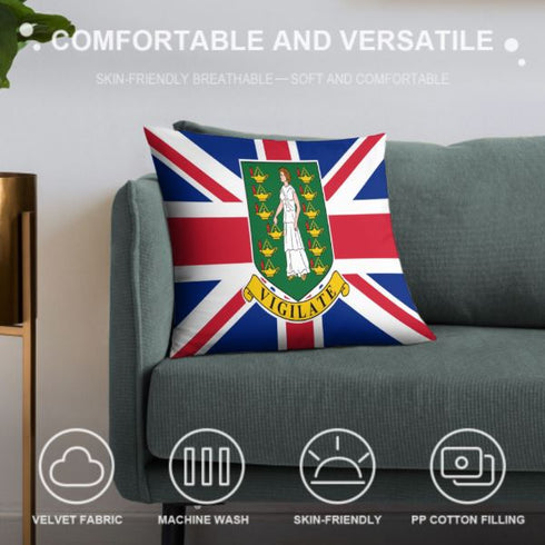 British Virgin Islands Flag Throw Pillow - CaribeHeart British Virgin Islands