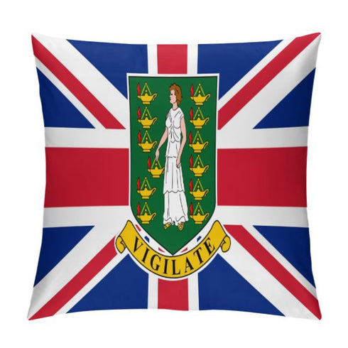British Virgin Islands Flag Throw Pillow - CaribeHeart British Virgin Islands