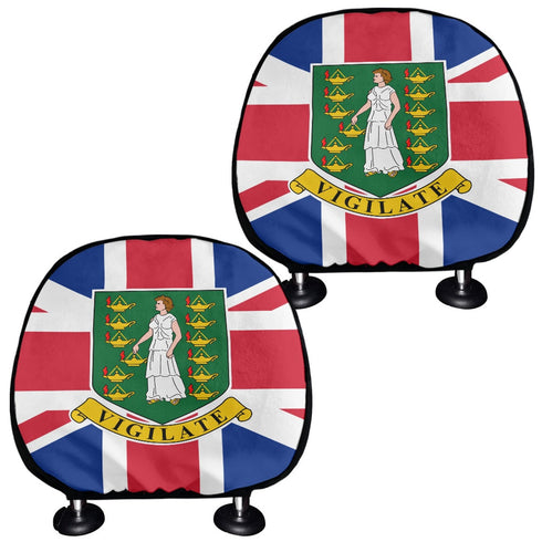 British Virgin Islands Headrest Cover - CaribeHeart British Virgin Islands