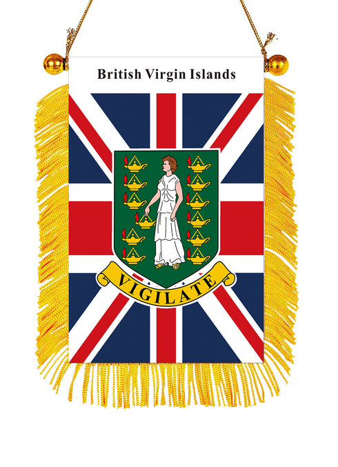 British Virgin Islands Rearview Mirror Flag - CaribeHeart British Virgin Islands