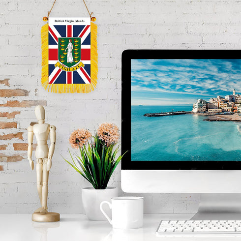 British Virgin Islands Rearview Mirror Flag - CaribeHeart British Virgin Islands