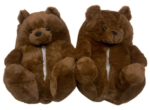 Chocolate Teddy Slippers - CaribeHeart Teddy