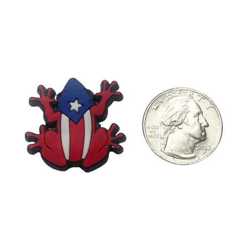 Coqui - Puerto Rico Flag Shoe Charm - CaribeHeart Puerto Rico