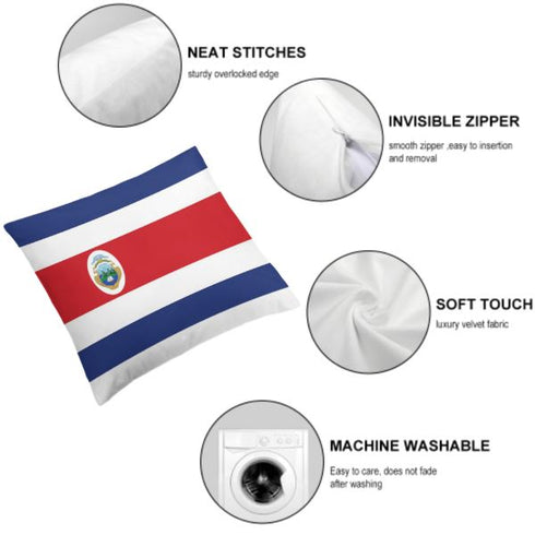 Costa Rica Flag Throw Pillow - CaribeHeart Costa Rica