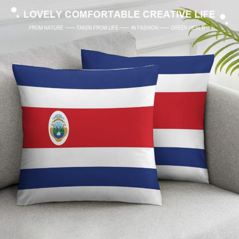 Costa Rica Flag Throw Pillow - CaribeHeart Costa Rica