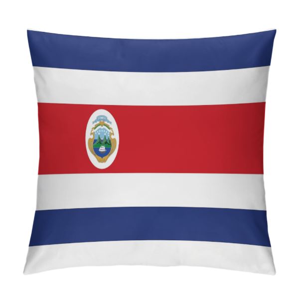Costa Rica Flag Throw Pillow - CaribeHeart Costa Rica