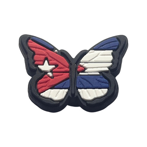 Cuba Flag Butterfly Shoe Charm - CaribeHeart Cuba