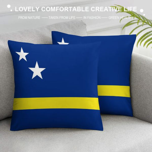 Curacao Flag Throw Pillow - CaribeHeart Curacao