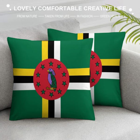 Dominica Flag Throw Pillow - CaribeHeart Dominica