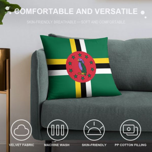Dominica Flag Throw Pillow - CaribeHeart Dominica