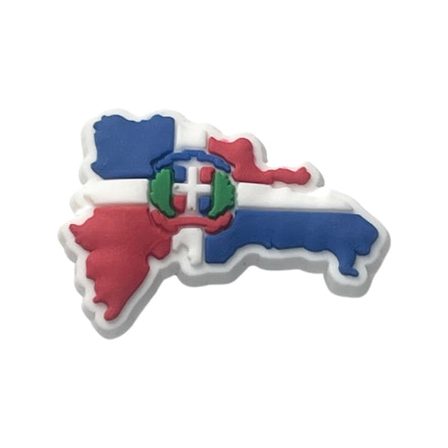 Dominican Republic Flag Map Shoe Charm - CaribeHeart Dominican Republic