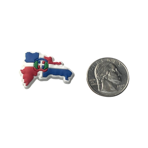 Dominican Republic Flag Map Shoe Charm - CaribeHeart Dominican Republic