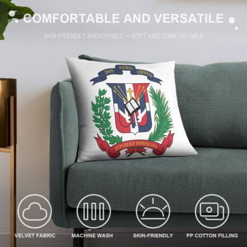 Dominican Republic Flag Throw Pillow - CaribeHeart Dominican Republic