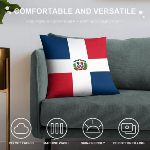 Dominican Republic Flag Throw Pillow - CaribeHeart Dominican Republic