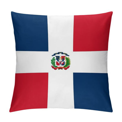 Dominican Republic Flag Throw Pillow - CaribeHeart Dominican Republic
