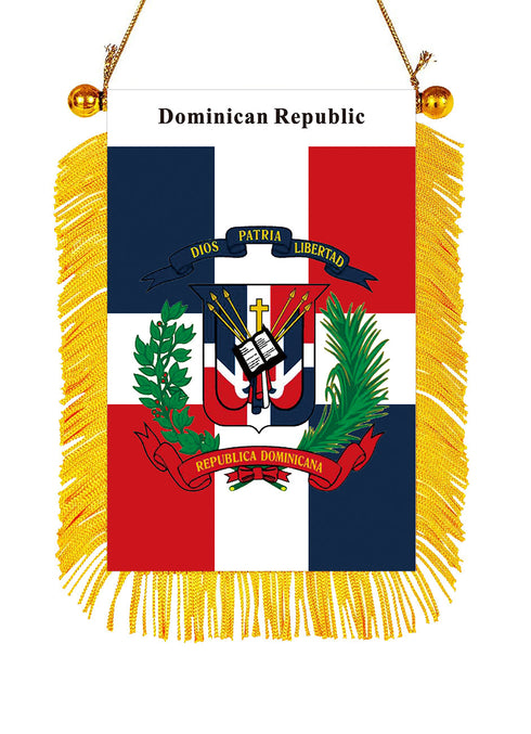 Dominican Republic Rearview Mirror Flag - CaribeHeart Dominican Republic