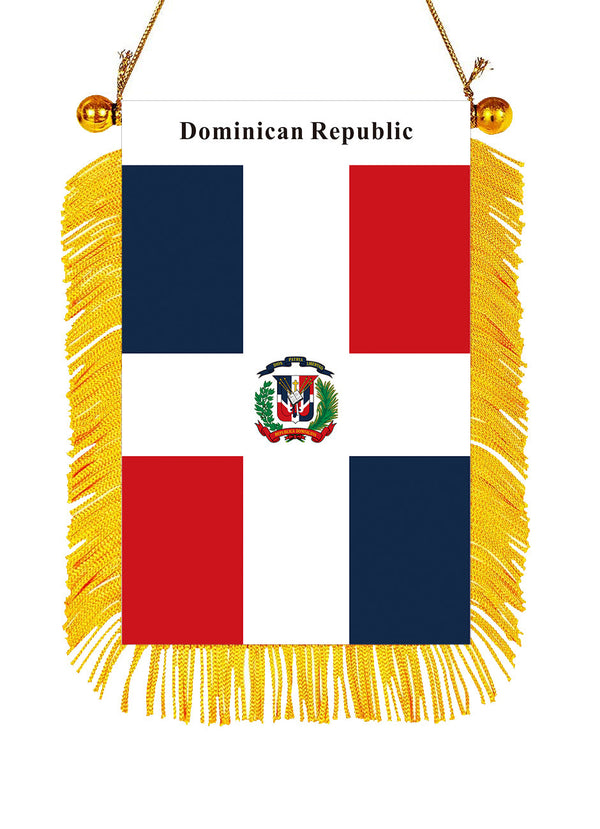 Dominican Republic Rearview Mirror Flag - CaribeHeart Dominican Republic
